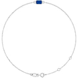 14K Gold Round Lab-Grown Blue Sapphire Bezel-Set Link Bracelet - White Gold