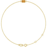 14K Gold Round Natural Citrine Bezel-Set Link Bracelet - Yellow Gold