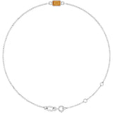 14K Gold Round Natural Citrine Bezel-Set Link Bracelet - White Gold