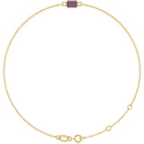 14K Gold Round Lab-Grown Alexandrite Bezel-Set Link Bracelet - Yellow Gold
