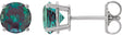 Platinum Lab-Grown Alexandrite Round 4-Prong Lightweight Stud Earrings – 6-8mm Stones
