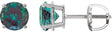 Platinum Lab-Grown Alexandrite Round 4-Prong Lightweight Stud Earrings