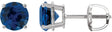 Platinum Lab-Grown Blue Sapphire Round 4-Prong Lightweight Stud Earrings