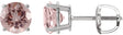 Platinum Natural Pink Morganite Round 4-Prong Lightweight Stud Earrings