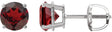 Platinum Natural Mozambique Garnet Round 4-Prong Lightweight Stud Earrings