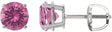 Platinum Lab-Grown Pink Sapphire Round 4-Prong Lightweight Stud Earrings