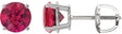 Platinum Lab-Grown Ruby Round 4-Prong Lightweight Stud Earrings