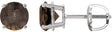 Platinum Natural Smoky Quartz Round 4-Prong Lightweight Stud Earrings