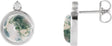 Platinum Round Natural Diamond Cabochon Bezel-Set Earrings