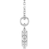 Platinum Engravable Beaded Disc Necklace or Pendant - view 3