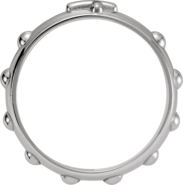 Men's Platinum Rosary Ring – 5mm - view 2