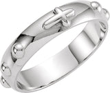 Men's Platinum Rosary Ring – 5mm