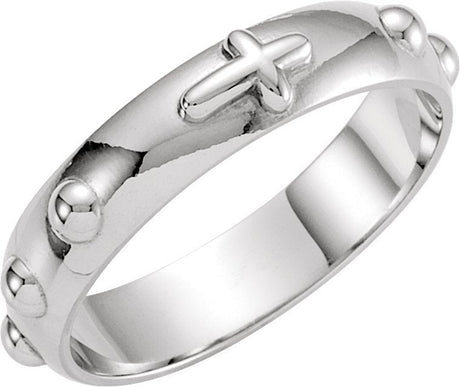 Men's Platinum Rosary Ring – 5mm