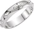 Men's 14K Gold Rosary Ring – 5mm - White Gold