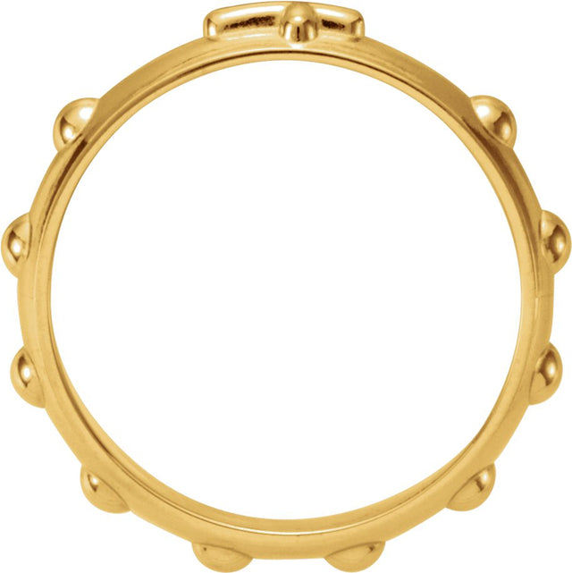 Men's 14K Gold Rosary Ring – 5mm - Yellow Gold - view 2