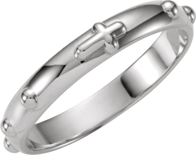 Men's Platinum Rosary Ring – 3.2mm