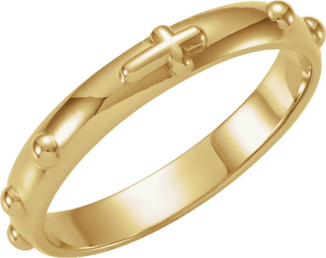 Men's 18K Gold Rosary Ring – 3.2mm - Yellow Gold