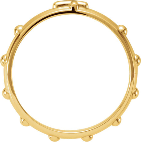 Men's 18K Gold Rosary Ring – 3.2mm - Yellow Gold - view 2