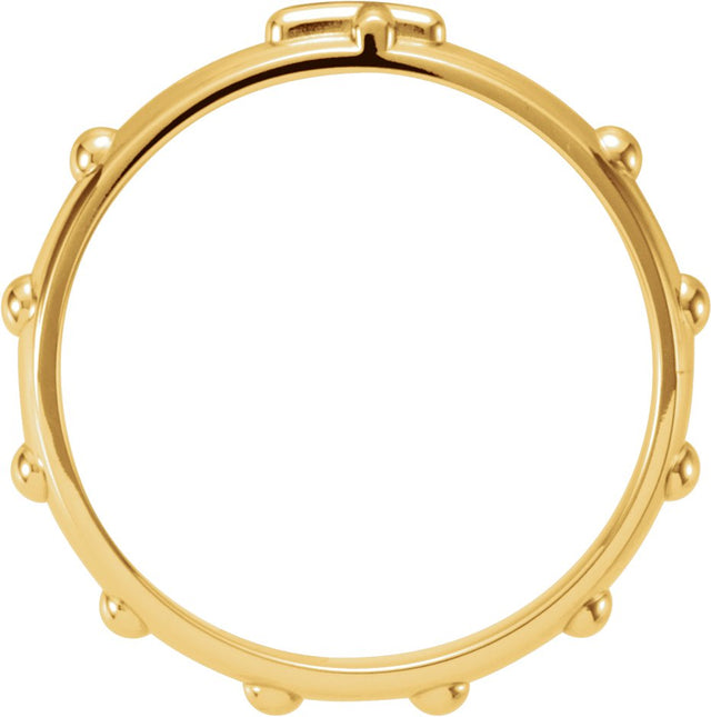 Men's 18K Gold Rosary Ring – 3.2mm - Yellow Gold - view 2