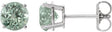 Platinum Lab-Grown Green Sapphire Round 4-Prong Lightweight Stud Earrings – 8mm Stones