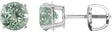 Platinum Lab-Grown Green Sapphire Round 4-Prong Lightweight Stud Earrings