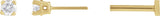 14K Gold Natural White Sapphire Round 4-Prong Lightweight Stud Earrings - Yellow Gold