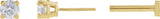 14K Gold Natural White Sapphire Round 4-Prong Lightweight Stud Earrings - Yellow Gold