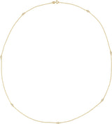 14K Gold Lab-Grown Diamond Bezel-Set Station Necklace - Yellow Gold