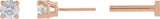 14K Gold Lab-Grown Diamond Round 4-Prong Lightweight Stud Earrings - Rose Gold