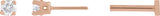 14K Gold Lab-Grown Diamond Round 4-Prong Lightweight Stud Earrings - Rose Gold