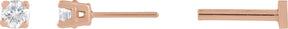 14K Gold Lab-Grown Diamond Round 4-Prong Lightweight Stud Earrings - Rose Gold