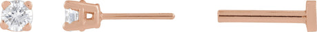 14K Gold Lab-Grown Diamond Round 4-Prong Lightweight Stud Earrings - Rose Gold