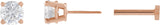 14K Gold Lab-Grown Diamond Round 4-Prong Lightweight Stud Earrings - Rose Gold