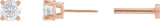 14K Gold Lab-Grown Diamond Round 4-Prong Lightweight Stud Earrings - Rose Gold