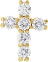 14K Gold Round Lab-Grown Diamond Cross Necklace or Pendant – up to 9/10 CTW - Yellow Gold
