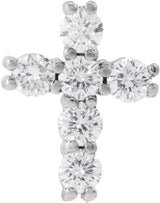 14K Gold Round Lab-Grown Diamond Cross Necklace or Pendant – up to 9/10 CTW - White Gold