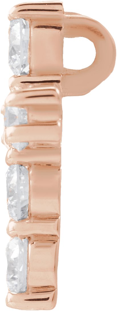 14K Gold Round Natural Diamond Cross Necklace or Pendant – up to 1 3/8 CTW - Rose Gold - view 2