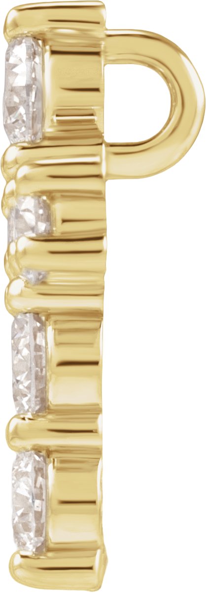 14K Gold Round Lab-Grown Diamond Cross Necklace or Pendant – up to 9/10 CTW - Yellow Gold - view 2