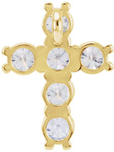 14K Gold Round Natural Diamond Cross Necklace or Pendant – up to 1 3/8 CTW - Yellow Gold - view 2