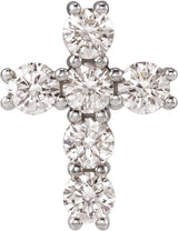 14K Gold Round Lab-Grown Diamond Cross Necklace or Pendant – up to 9/10 CTW - White Gold