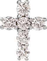 14K Gold Round Lab-Grown Diamond Cross Necklace or Pendant – up to 9/10 CTW - White Gold
