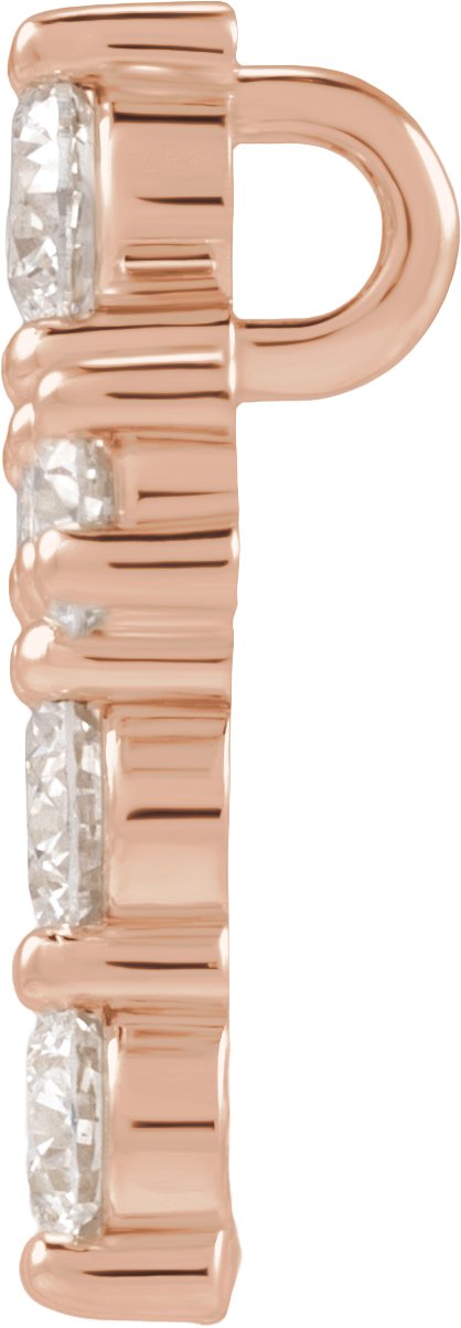 14K Gold Round Lab-Grown Diamond Cross Necklace or Pendant – up to 9/10 CTW - Rose Gold - view 2