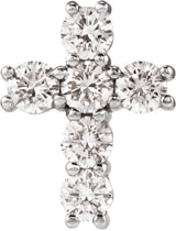 14K Gold Round Lab-Grown Diamond Cross Necklace or Pendant – up to 9/10 CTW - White Gold