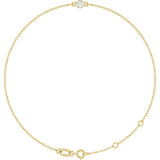 14K Gold Round Natural Diamond Bezel-Set Link Bracelet – 8.7x4.8mm - Yellow Gold