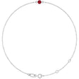 Platinum Round Lab-Grown Ruby Bezel-Set Link Bracelet