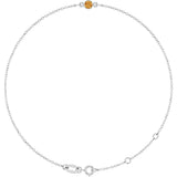 Platinum Round Natural Citrine Bezel-Set Link Bracelet