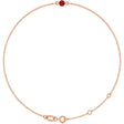 14K Gold Round Natural Ruby Bezel-Set Link Bracelet - Rose Gold