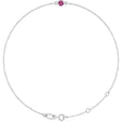 Platinum Round Natural Pink Tourmaline Bezel-Set Link Bracelet