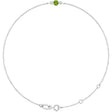Platinum Round Natural Peridot Bezel-Set Link Bracelet