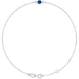 Platinum Round Natural Blue Sapphire Bezel-Set Link Bracelet